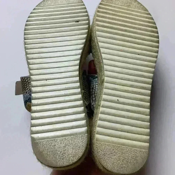 Just Fab Snake Double Strap Platform Espadrille Slides Size 9. Big Buckle - Picture 4 of 5